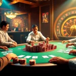 Intense poker action at a casino table reflecting the excitement of online gambling at https://mm88.com.se/.