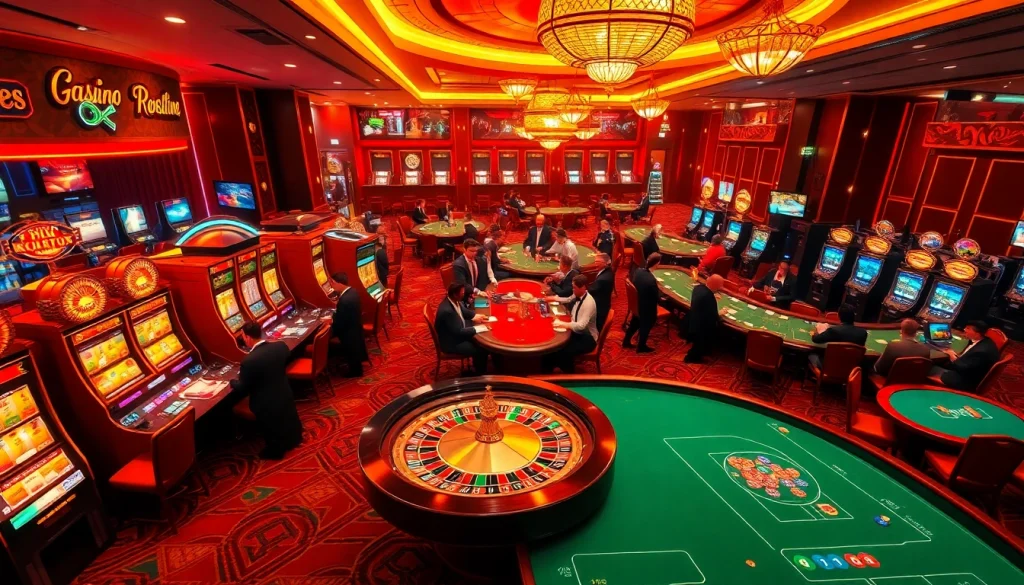Experience the excitement of winning at https://mm88.co.uk/ with players at a bustling casino table enjoying a game of poker.