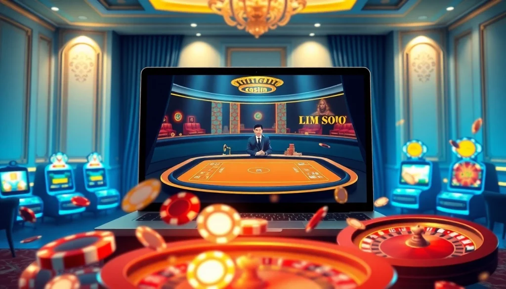 Experience the excitement of king88 with a live online casino atmosphere featuring vibrant slot machines and roulette.
