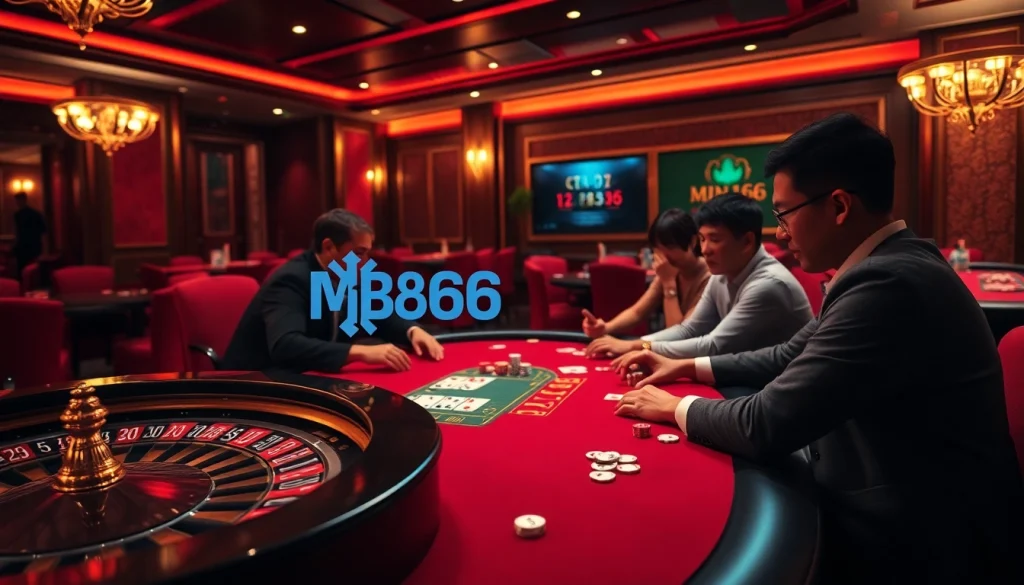Experience the excitement of เจ้ามือรับพนัน MB66 at a high-stakes poker table, where strategies unfold and bets are made.