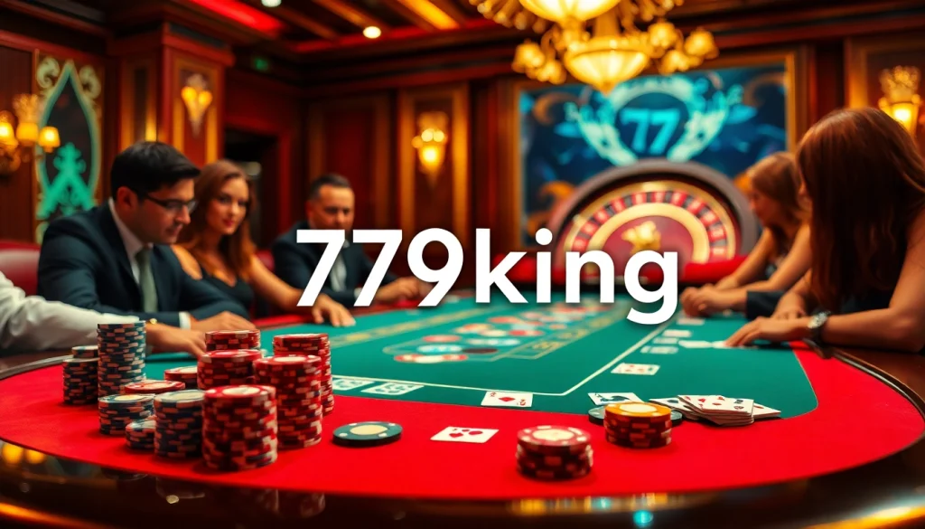 79king poker table with vibrant poker chips and thrilling gameplay.