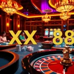 Experience the thrill of gambling at XX88 Casino with vibrant poker tables and engaging games.