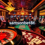 Experience the excitement of gambling at samsonbet86 with vibrant casino tables and enthusiastic players.