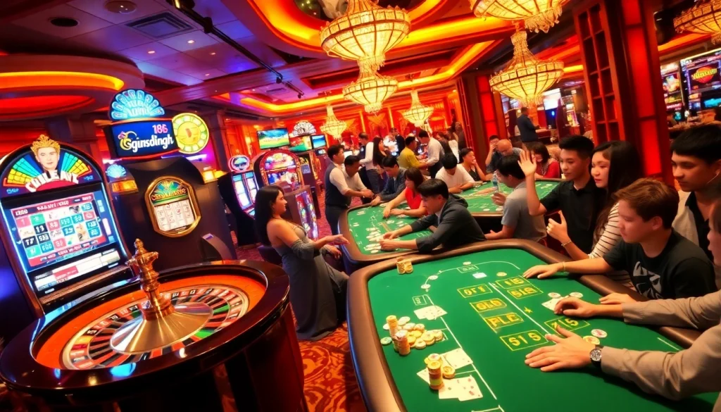 Experience the thrill of https://188v.ink/ as players enjoy vibrant casino games with spinning roulette and engaging slot machines.