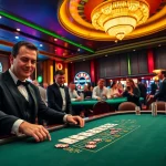 Experience the excitement of QQ888 at a luxurious casino, featuring thrilling blackjack tables and crowded slot machines.