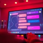AI sexchat conversation displayed on a vibrant digital interface, showcasing engaging chat dynamics.