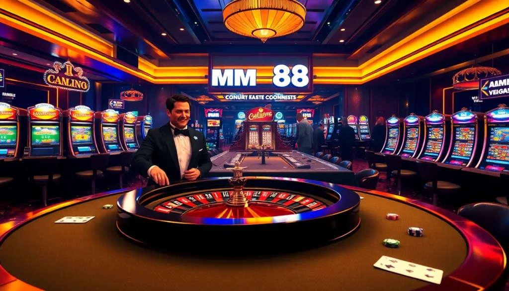Spin the roulette wheel at https://mm88.vegas/ and experience thrilling casino excitement amid vibrant lights.
