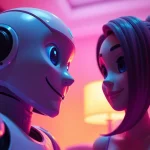 Engaging scene of an AI chatbot in a playful conversation, highlighting the concept of ai sex chat free.