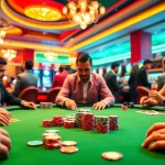 Players enjoying poker at bj88win.live with vibrant chips and cards, showcasing the thrill of casino gaming.